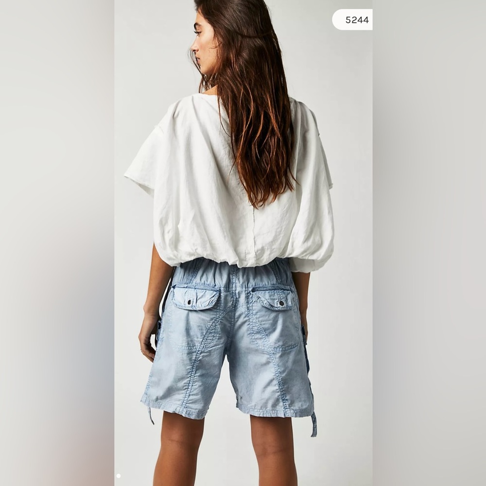Free people moon Bay Parachute Shorts in blue - small - NWOT - Picture 3 of 8
